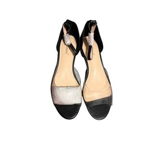 DUNION Black Clear Strap Faux Pearl Block Heel Sandals – Women's 9